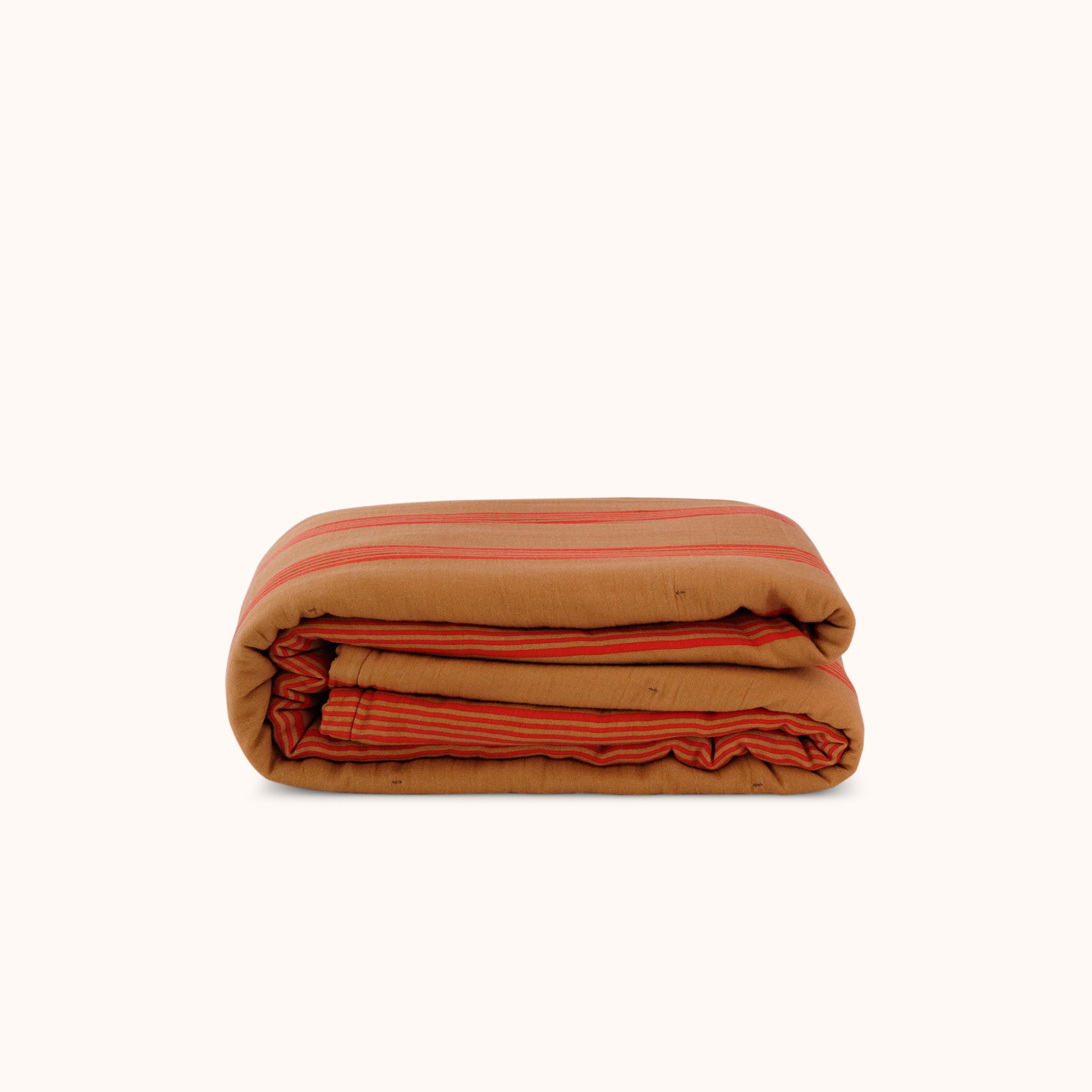 Thumbnail of Vintage Stripe Coverlet - Toffee / Roja, Full/Queen