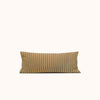 A rectangular lumbar pillow with a vintage stripe print on a soft cotton gauze fabric.