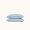 A set of blue / Afina pillowcases made from organic matte sateen, displayed on a plain background.