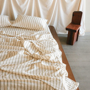 Pillowcase Set - Oat / Lotus Stripe, Standard