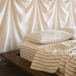 Pillowcase Set - Oat / Lotus Stripe, Standard