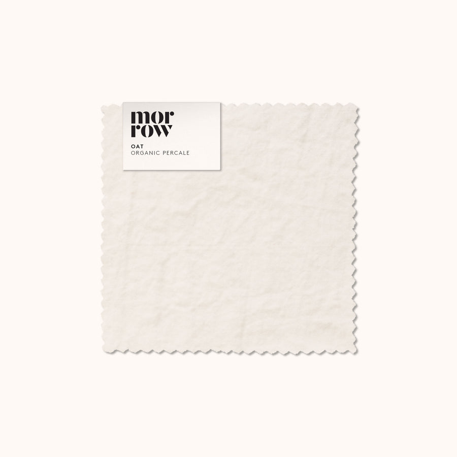 Oat fabric swatch with 'morrow' label on a white background